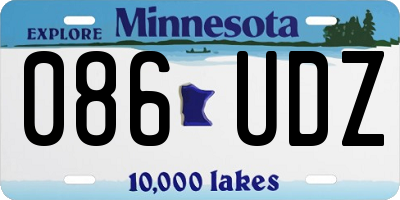 MN license plate 086UDZ