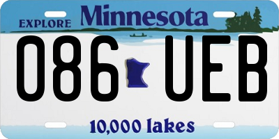 MN license plate 086UEB