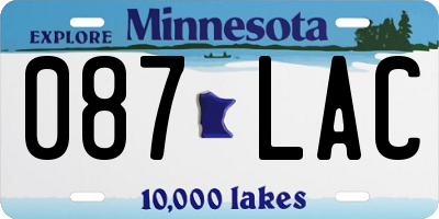 MN license plate 087LAC