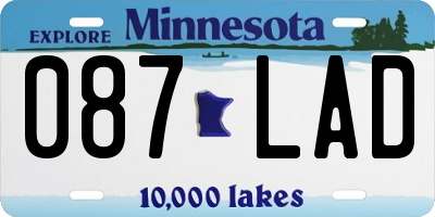 MN license plate 087LAD