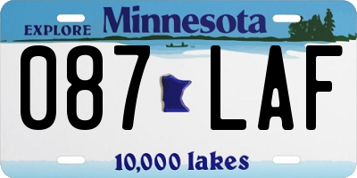 MN license plate 087LAF