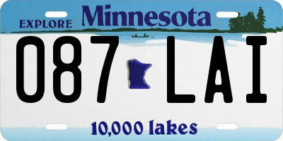 MN license plate 087LAI