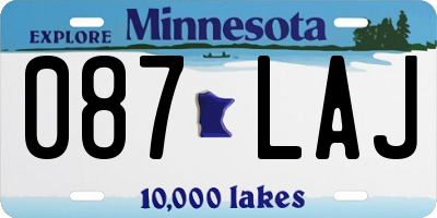 MN license plate 087LAJ