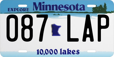 MN license plate 087LAP