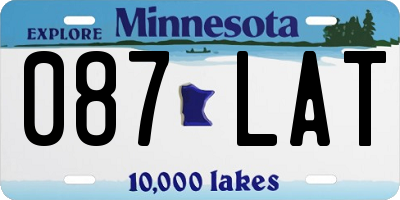 MN license plate 087LAT