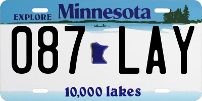 MN license plate 087LAY