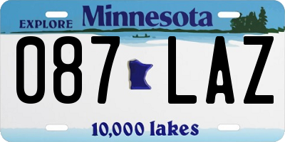 MN license plate 087LAZ