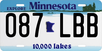MN license plate 087LBB