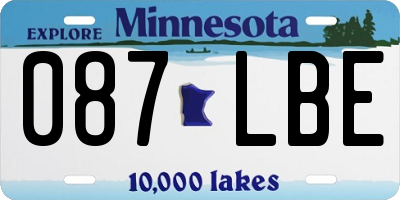 MN license plate 087LBE
