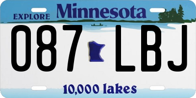 MN license plate 087LBJ