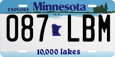 MN license plate 087LBM