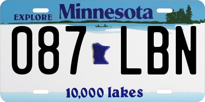 MN license plate 087LBN