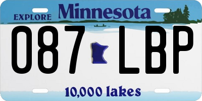 MN license plate 087LBP