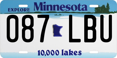 MN license plate 087LBU