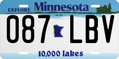 MN license plate 087LBV