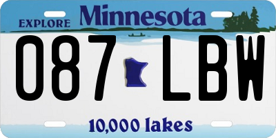 MN license plate 087LBW