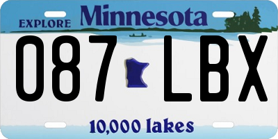 MN license plate 087LBX