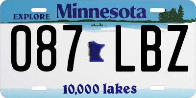 MN license plate 087LBZ