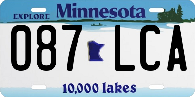 MN license plate 087LCA