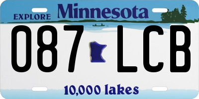MN license plate 087LCB