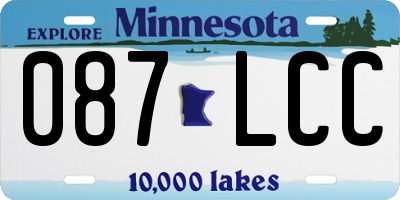 MN license plate 087LCC