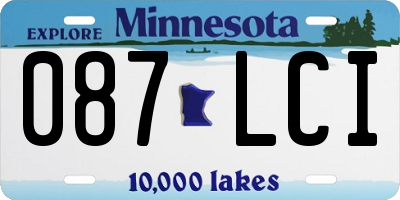MN license plate 087LCI