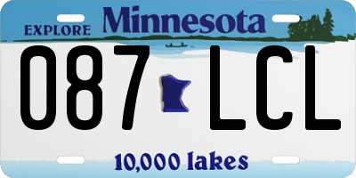 MN license plate 087LCL