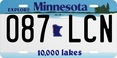 MN license plate 087LCN