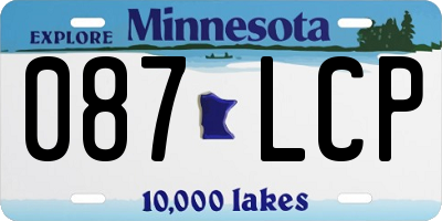 MN license plate 087LCP