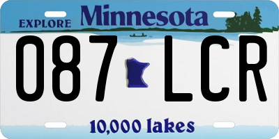 MN license plate 087LCR