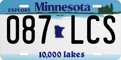 MN license plate 087LCS