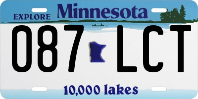 MN license plate 087LCT