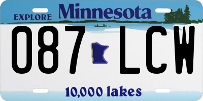 MN license plate 087LCW