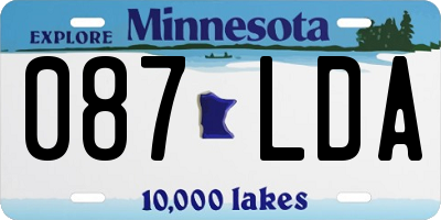 MN license plate 087LDA