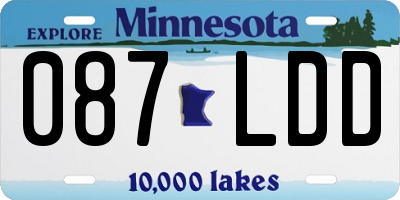 MN license plate 087LDD