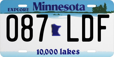 MN license plate 087LDF