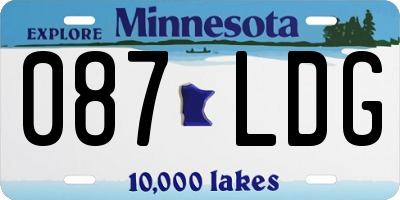 MN license plate 087LDG