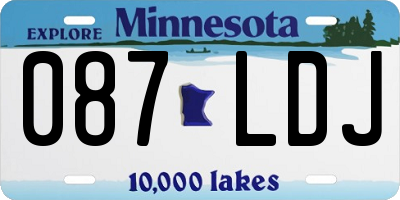 MN license plate 087LDJ