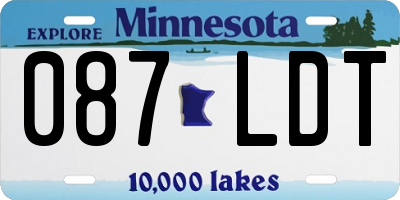 MN license plate 087LDT