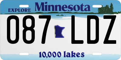MN license plate 087LDZ