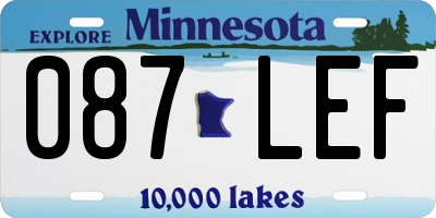 MN license plate 087LEF