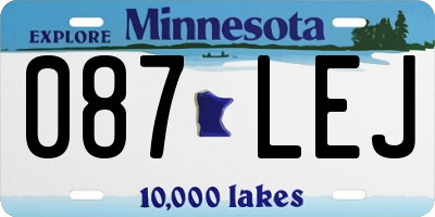 MN license plate 087LEJ