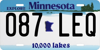 MN license plate 087LEQ