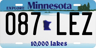 MN license plate 087LEZ