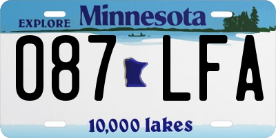 MN license plate 087LFA