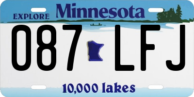 MN license plate 087LFJ
