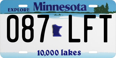 MN license plate 087LFT