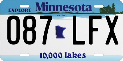MN license plate 087LFX