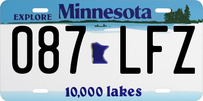 MN license plate 087LFZ