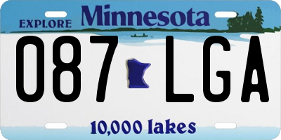 MN license plate 087LGA